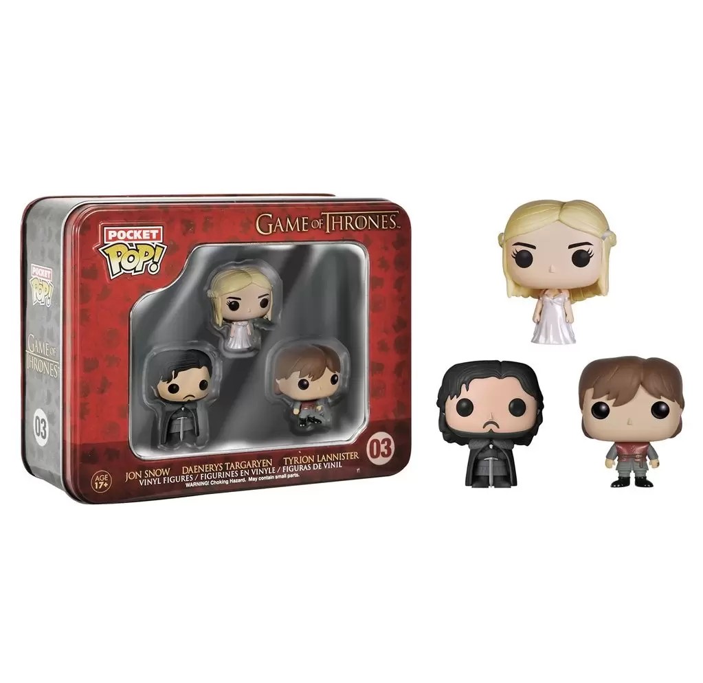Pocket Pop! and Pop Minis! - Tinbox - Game Of Thrones - Jon Snow, Tyrion and Daenerys 3 Pack
