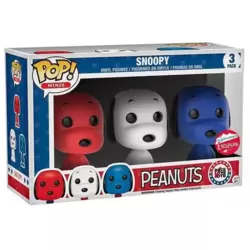 Pop! Minis Peanuts Red White And Blue 3 Pack