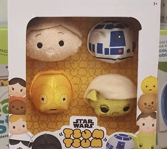Tsum Tsum Bag And Set - Target Collector Set Star Wars Luke, R2-D2, C-3PO and Yoda