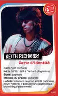 Carrefour Market-Les jours star-Les Rolling Stones (2012) - Keith Richards