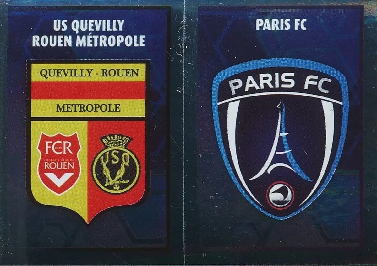 Foot 2017-18 : Championnat de France - Écusson (Paris FC / Quevilly Rouen Métropole) - Ligue 2