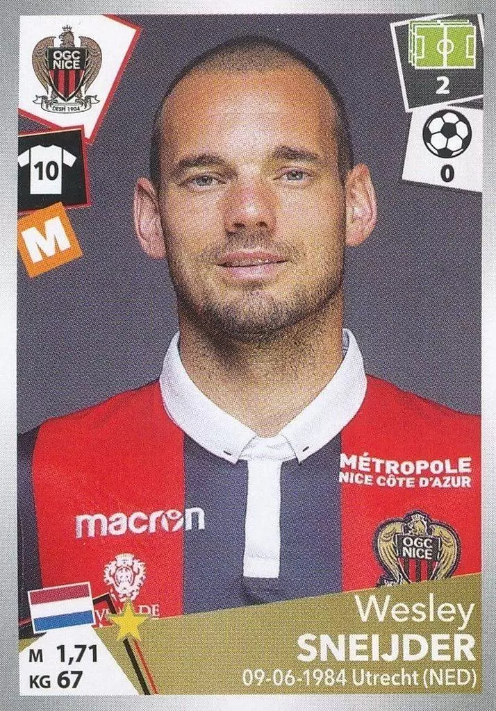 Foot 2017-18 : Championnat de France - Wesley Sneijder - OGC Nice