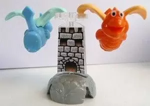 Dragons - Two Dragons flying around a tower