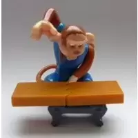 Karate monkey Breaking a board