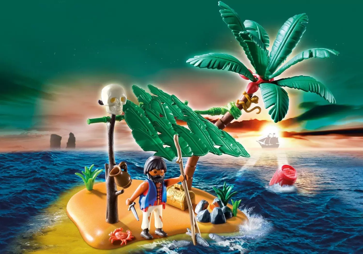 Playmobil Pirates - Ile déserte et naufragé