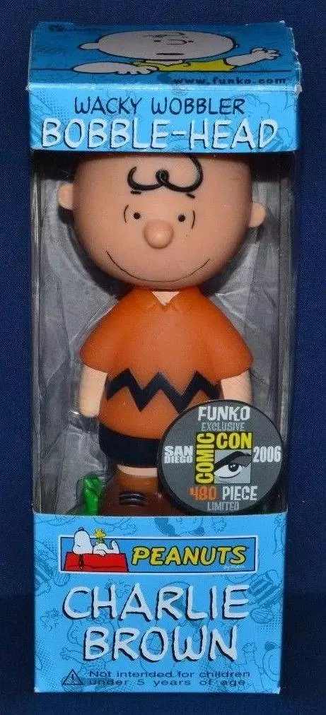 Wacky Wobbler Cartoons - Peanuts - Charlie Brown Orange Shirt