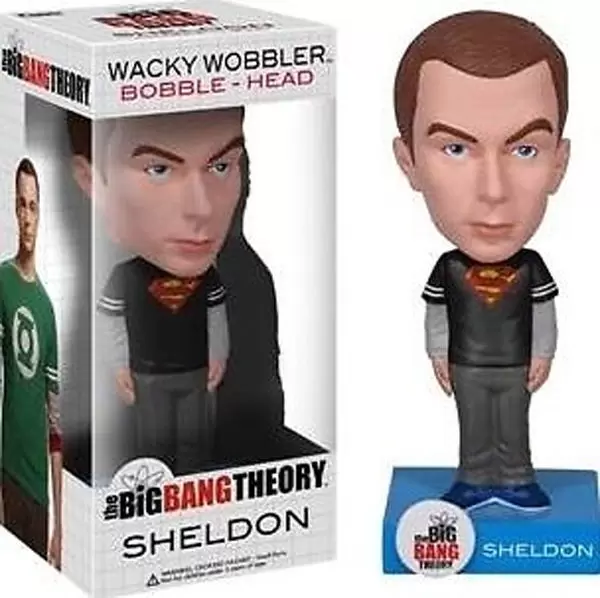 Wacky Wobbler TV Shows - The Big Bang Theory - Sheldon Superman Black Shirt