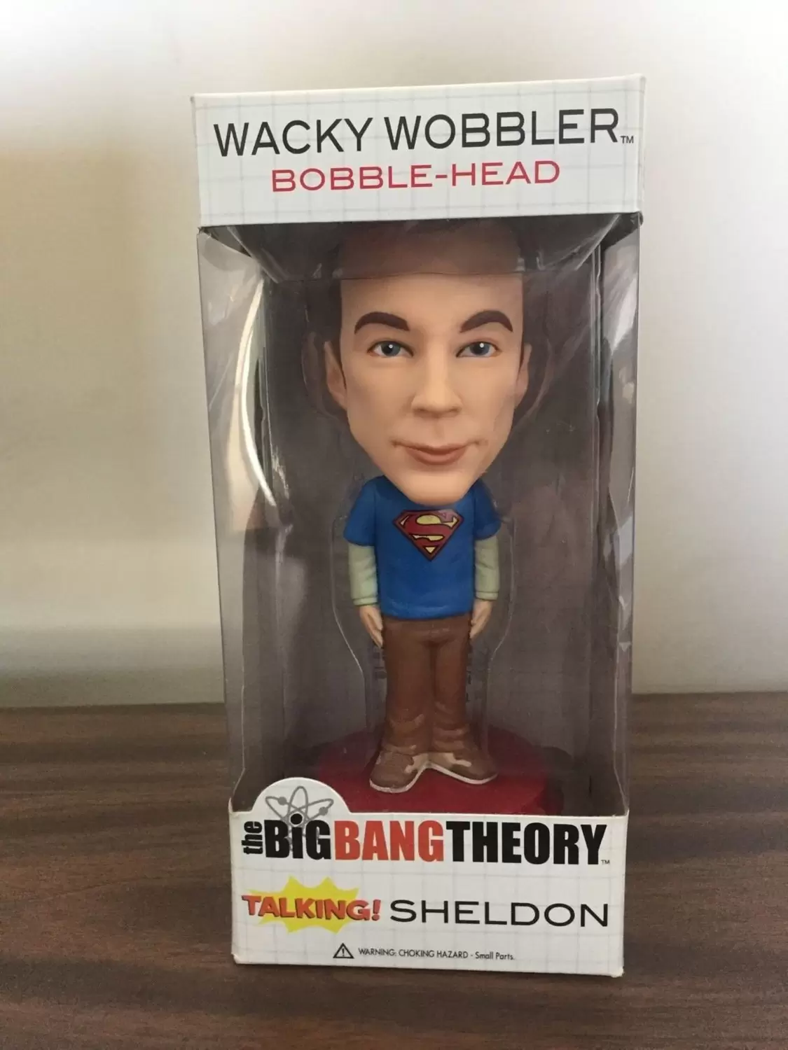 Wacky Wobbler TV Shows - The Big Bang Theory - Sheldon Superman Blue Shirt Talking