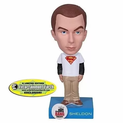 Wacky Wobbler TV Shows - The Big Bang Theory - Sheldon Superman White Shirt