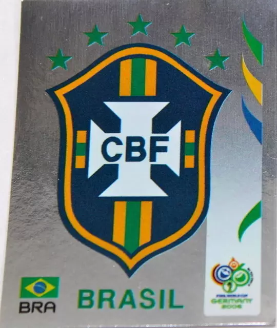 PANINI WORLD CUP STORY #020-BRAZIL-BRASIL TEAM BADGE 