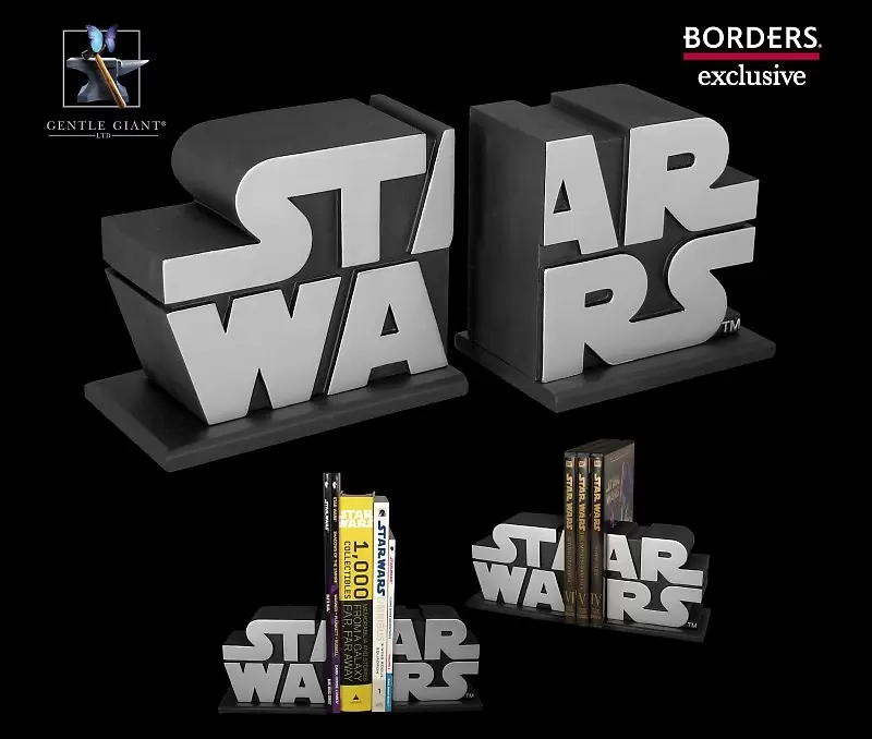 Lifesize & Bookends - Star Wars Logo Silver Bookends