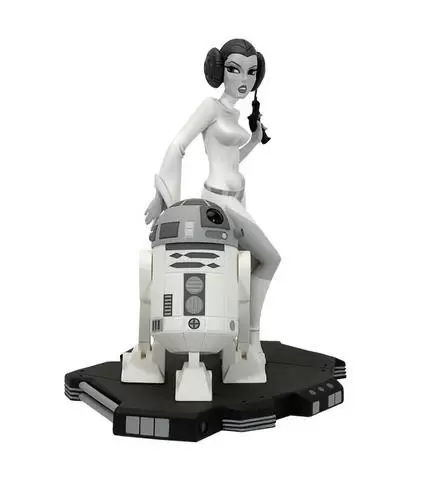 Maquette - Animated Princess Leia with R2-D2 Black and White