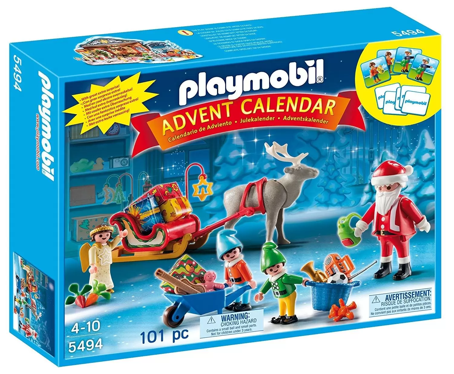 Atelier de jouets avec père noël et lutins - Calendrier de l'Avent Playmobil  5494