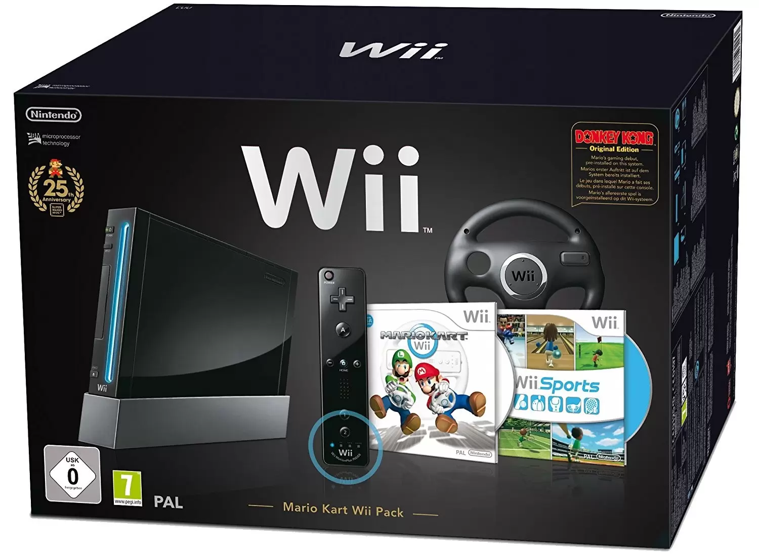  Nintendo Wii Console Black with Wii Sports (Model RVL