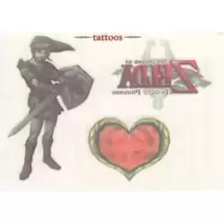 Zelda logo, Heart, Link