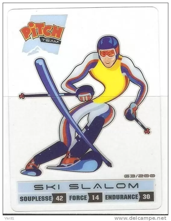 Cartes Pitch Team Sports 2012 - Ski Slalom Carte Transparente