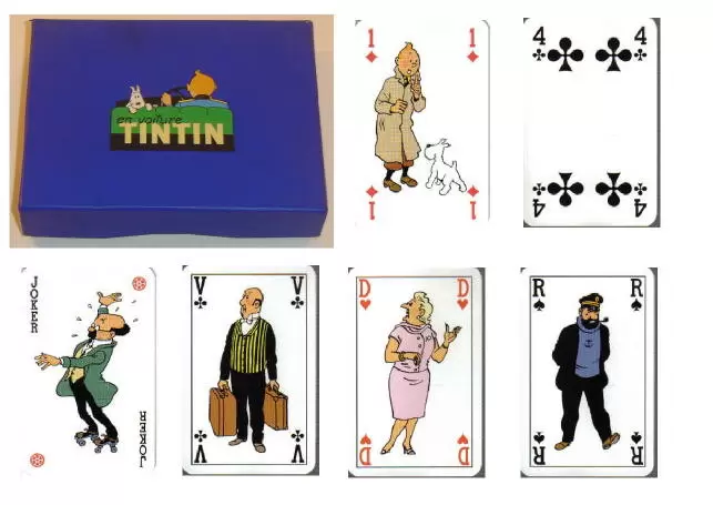 En voiture Tintin - Editions Atlas - Jeu de 54 cartes
