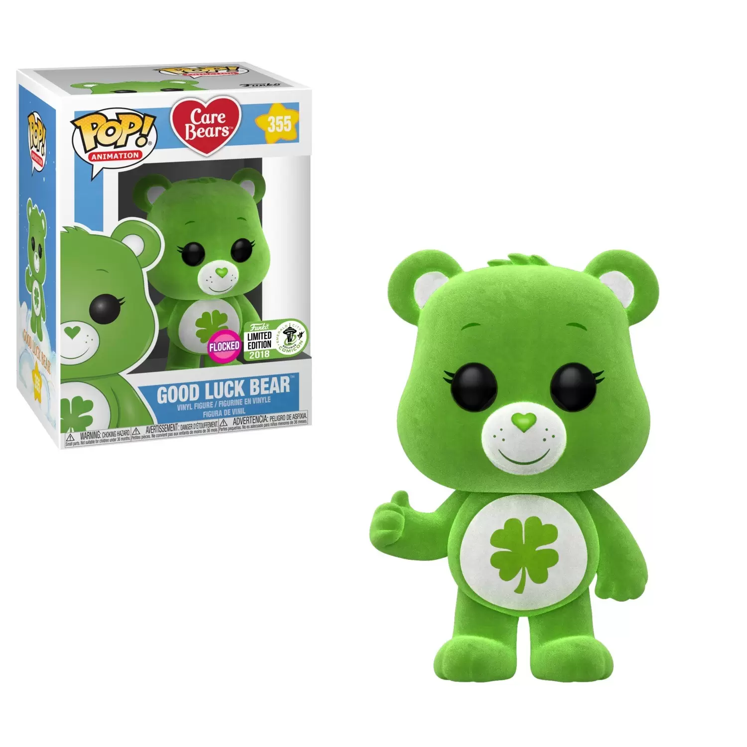 POP! Animation - Care Bears - Good Luck Bear Flocked