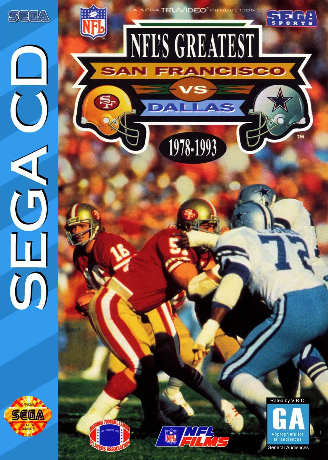 SEGA Mega CD Games - NFL\'s Greatest: San Francisco vs. Dallas 1978-1993
