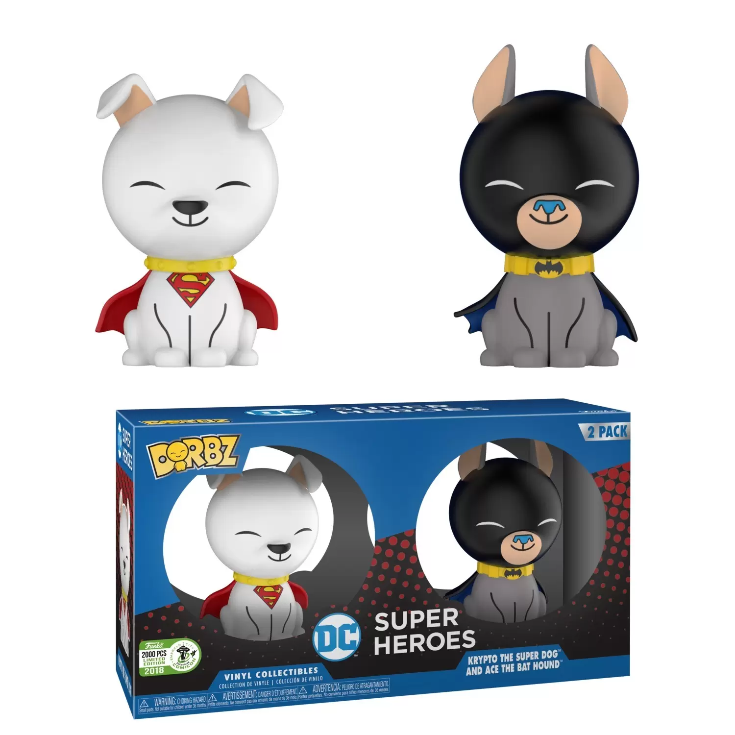 Dorbz - DC Super Heroes - Krypto the Super Dog And Ace The Bat Hound 2 Pack