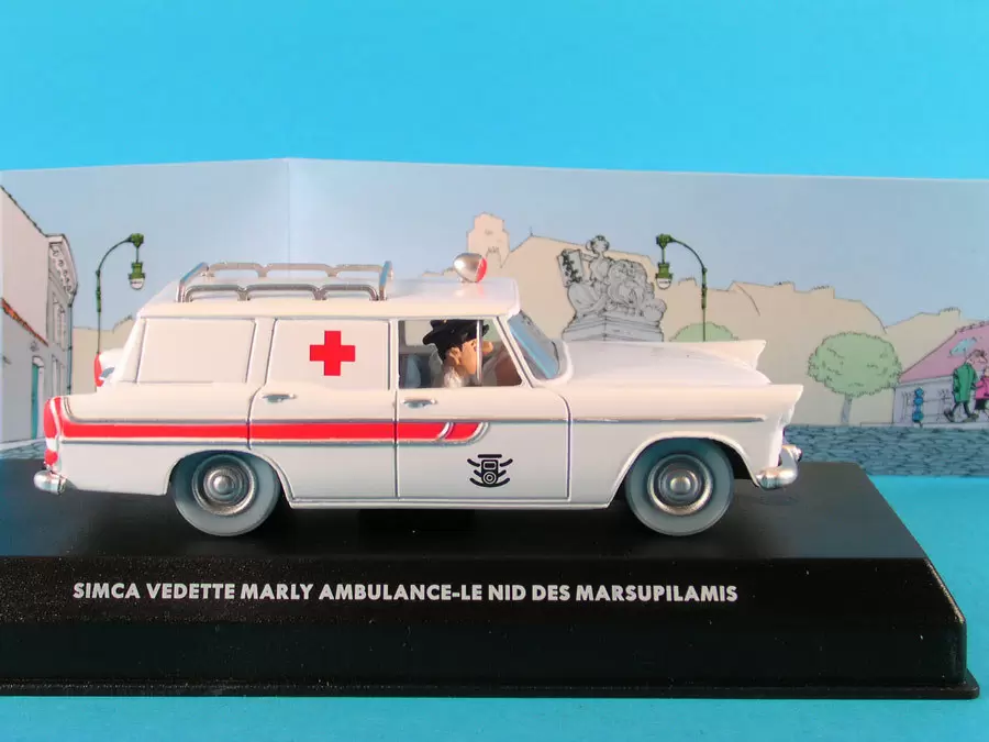 Les voitures de Spirou et Fantasio - Editions Atlas - Simca Vedette Marly Ambulance - Le nid des Marsupilamis
