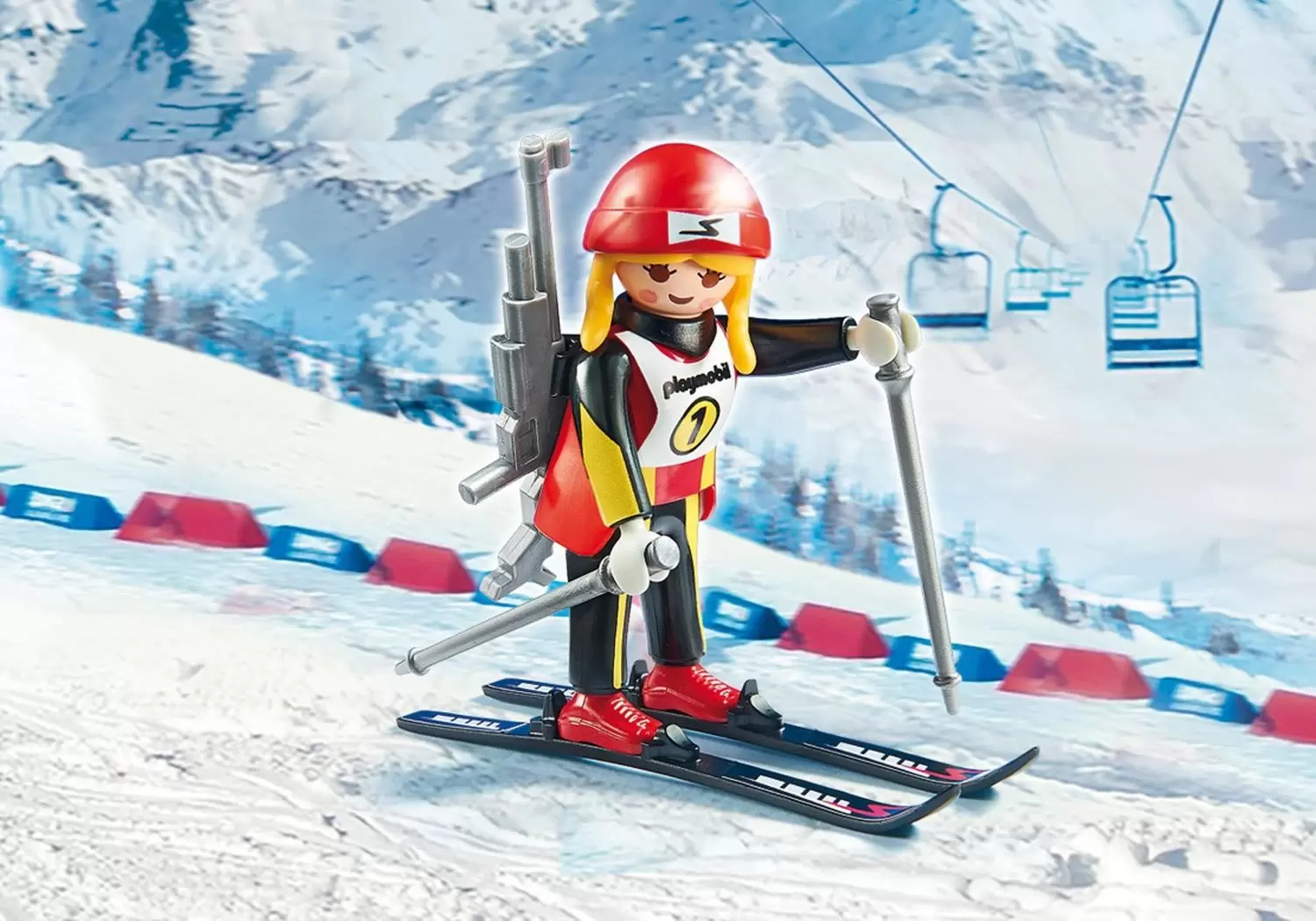 Playmobil Family Fun Les sports d'hiver 9500 Agent avec chasse-neige -  Playmobil - Achat & prix