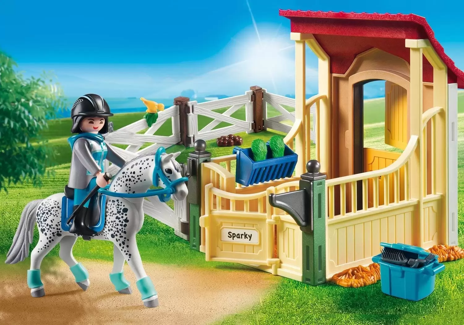 Playmobil équitation - Box avec cavalière et cheval Appaloosa