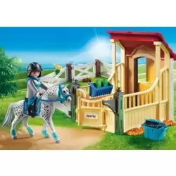 Box avec cavalière et cheval Appaloosa