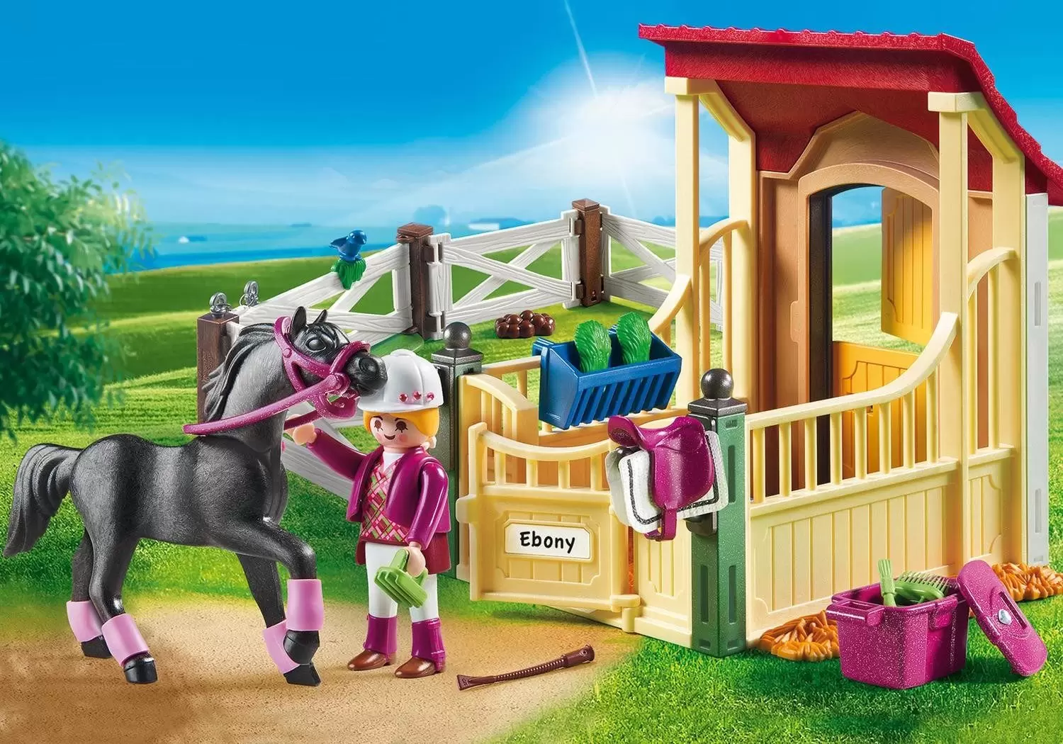 Playmobil équitation - Box avec cavalière et pur-sang Arabe