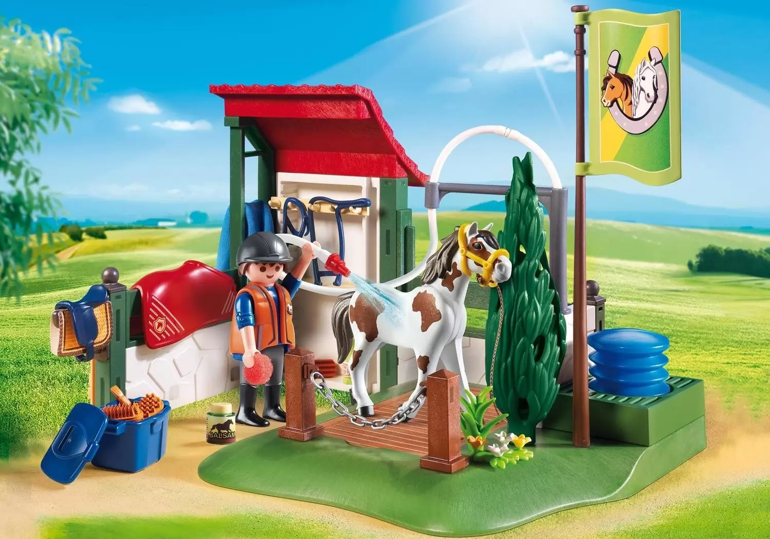 Playmobil équitation - Box de lavage pour chevaux