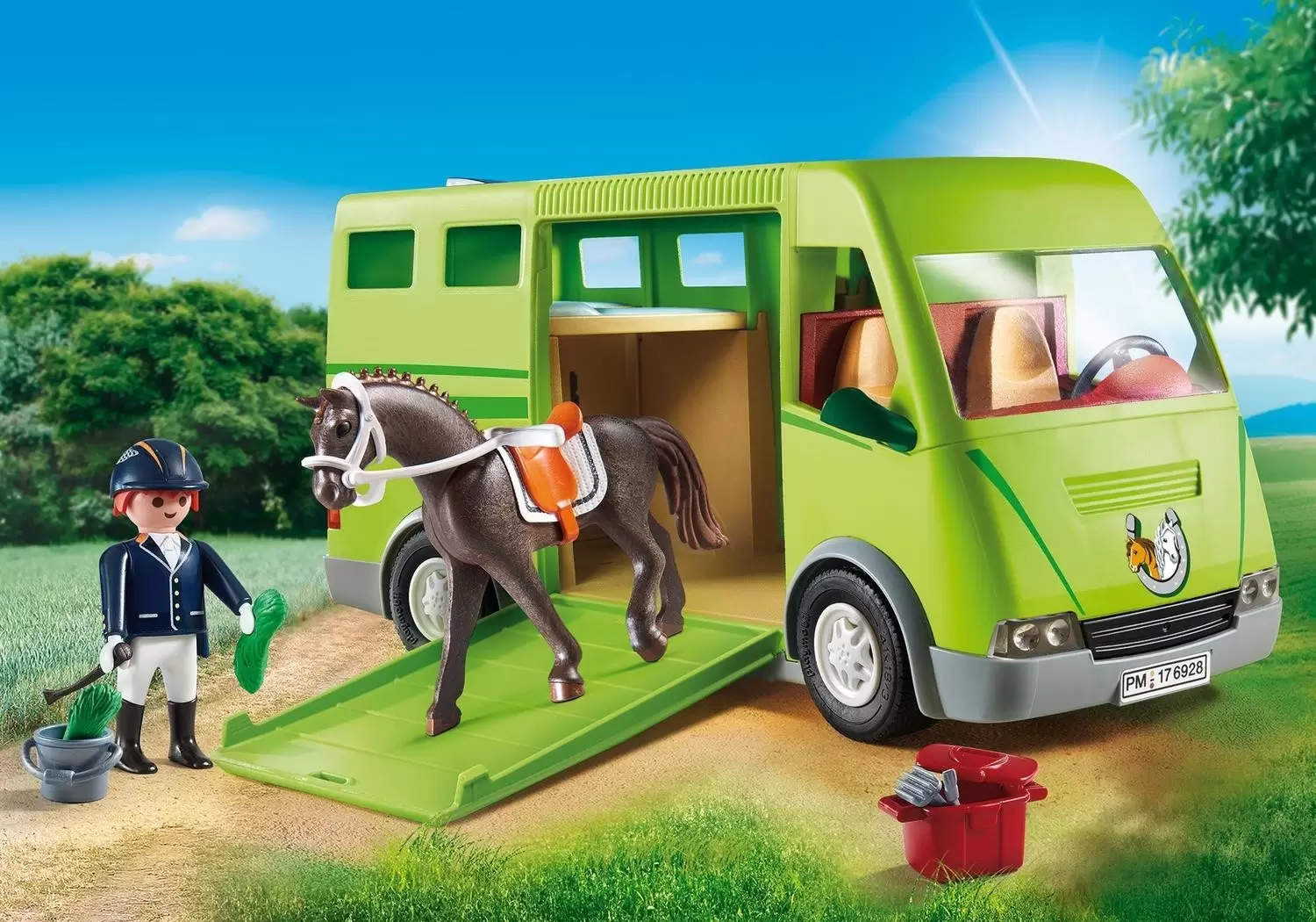 Playmobil équitation - Cavalier avec van et cheval