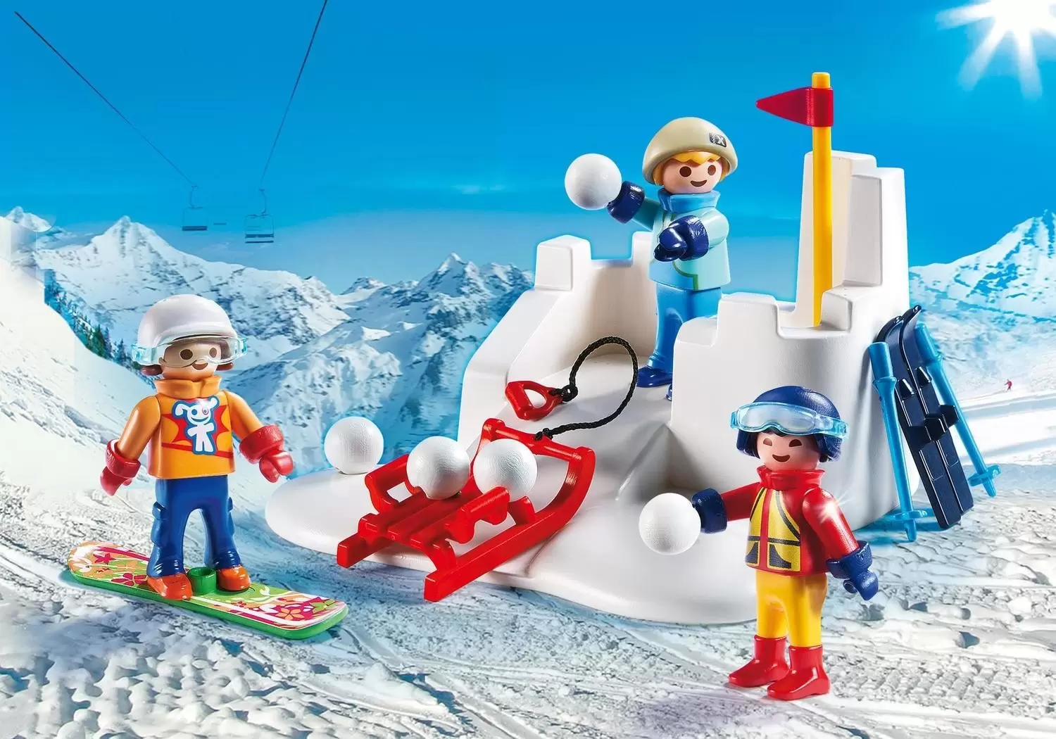 Playmobil Sports d\'hiver - Enfants avec boules de neige