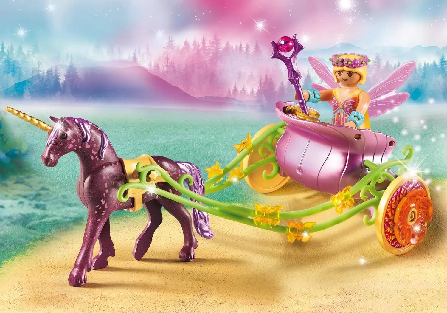 Playmobil Fées - Fée avec carrosse et licorne