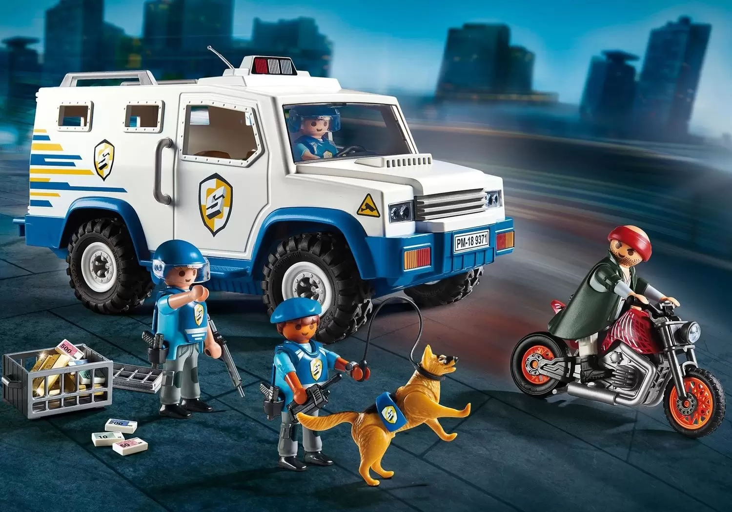 Playmobil Policier - Fourgon blindé avec convoyeurs de fonds
