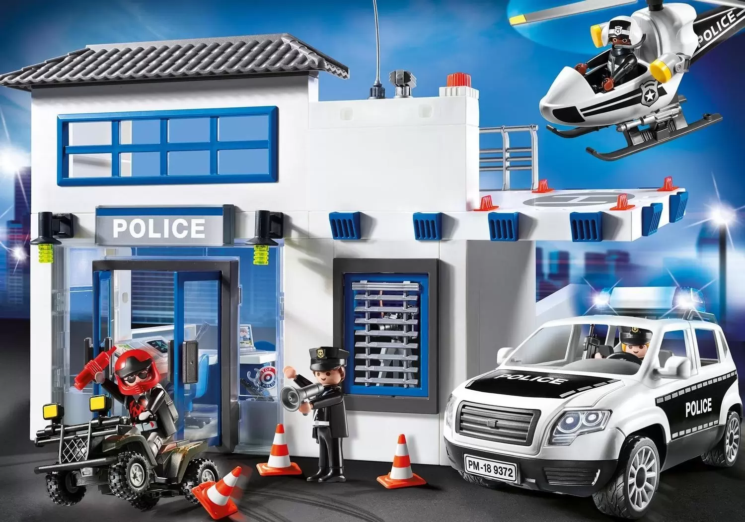 Playmobil Policier - Poste de police et véhicules