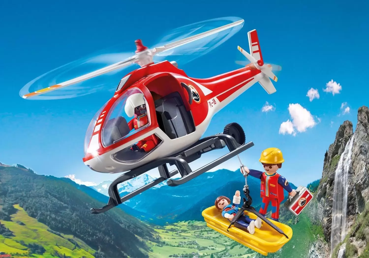 Playmobil à la Montage - Secouristes des montagnes avec hélicoptère