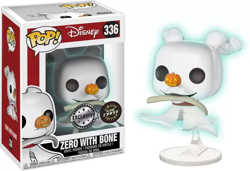 POP! Disney - The Nightmare Before Christmas - Zero with Bone Glows In The Dark