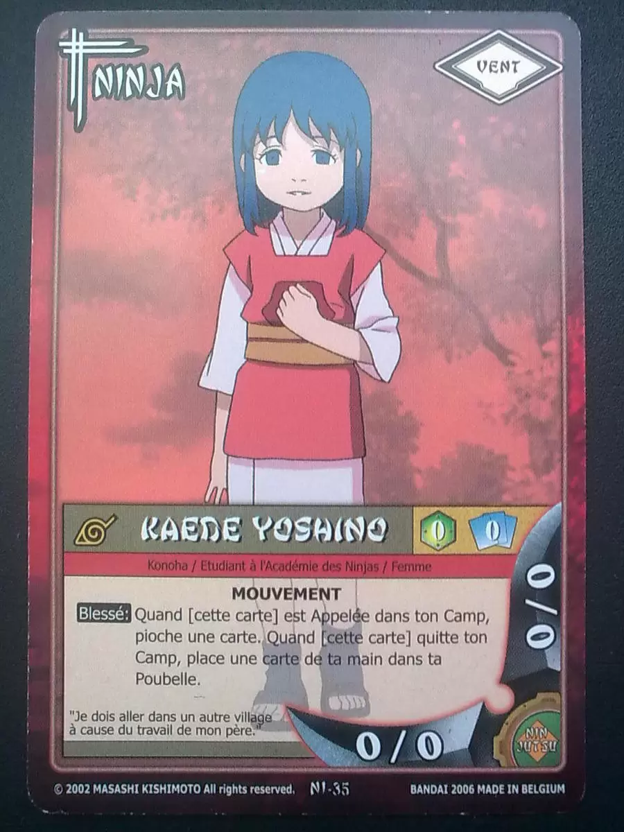 Cartes Naruto Série 01 - Le Pays du Vent - Kaene Yoshino