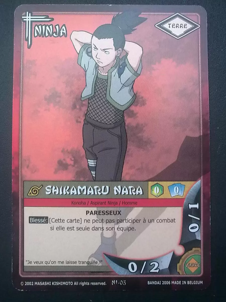 Cartes Naruto Série 01 - Le Pays du Vent - Shikamaru Nara