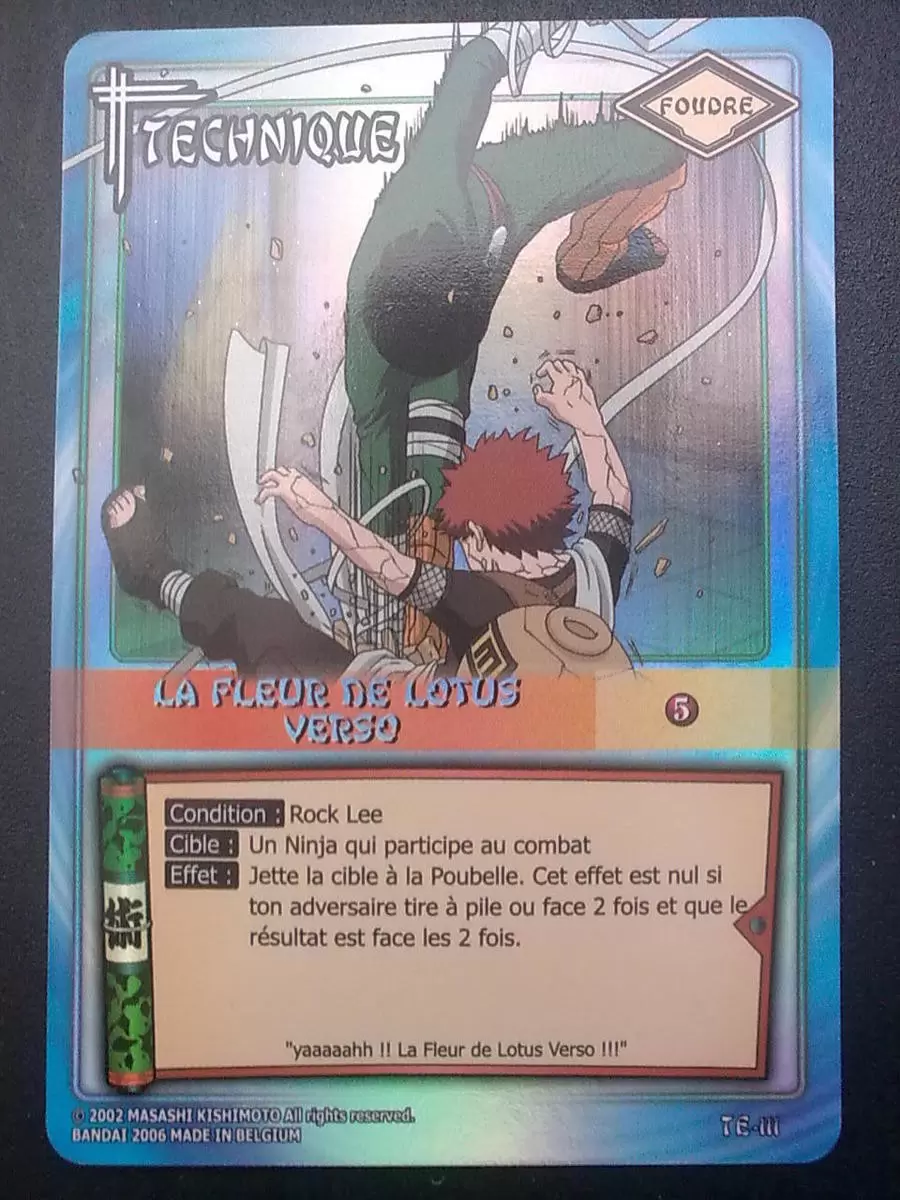 Cartes Naruto Série 03 - Puissances Cachées - La Fleur De Lotus, Verso