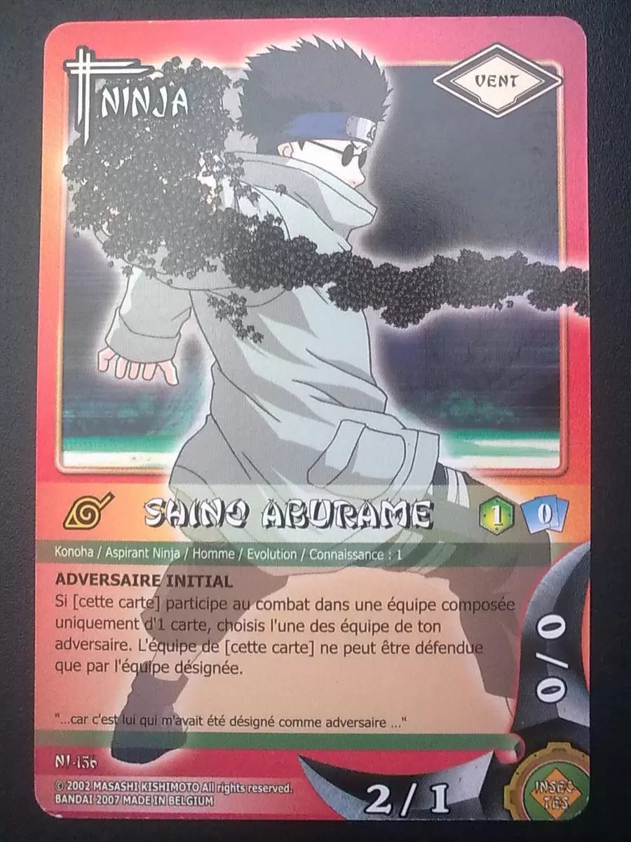 Cartes Naruto Série 04 - L\'Esprit du Sable - Shino Aburame