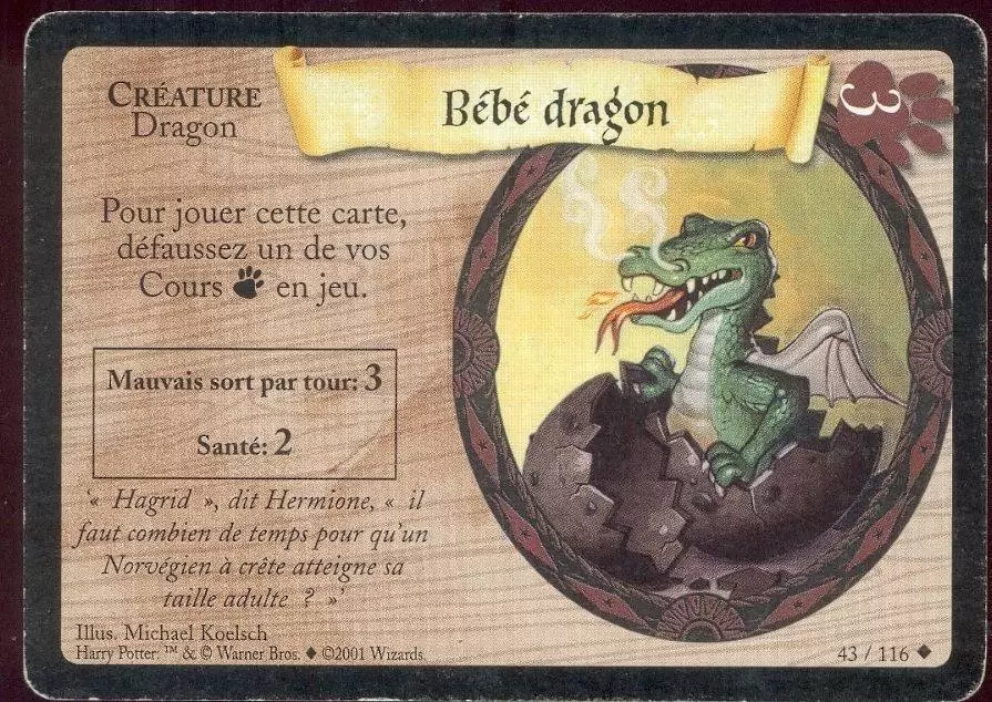 Harry Potter Trading Card Game Base Set - Bébé dragon