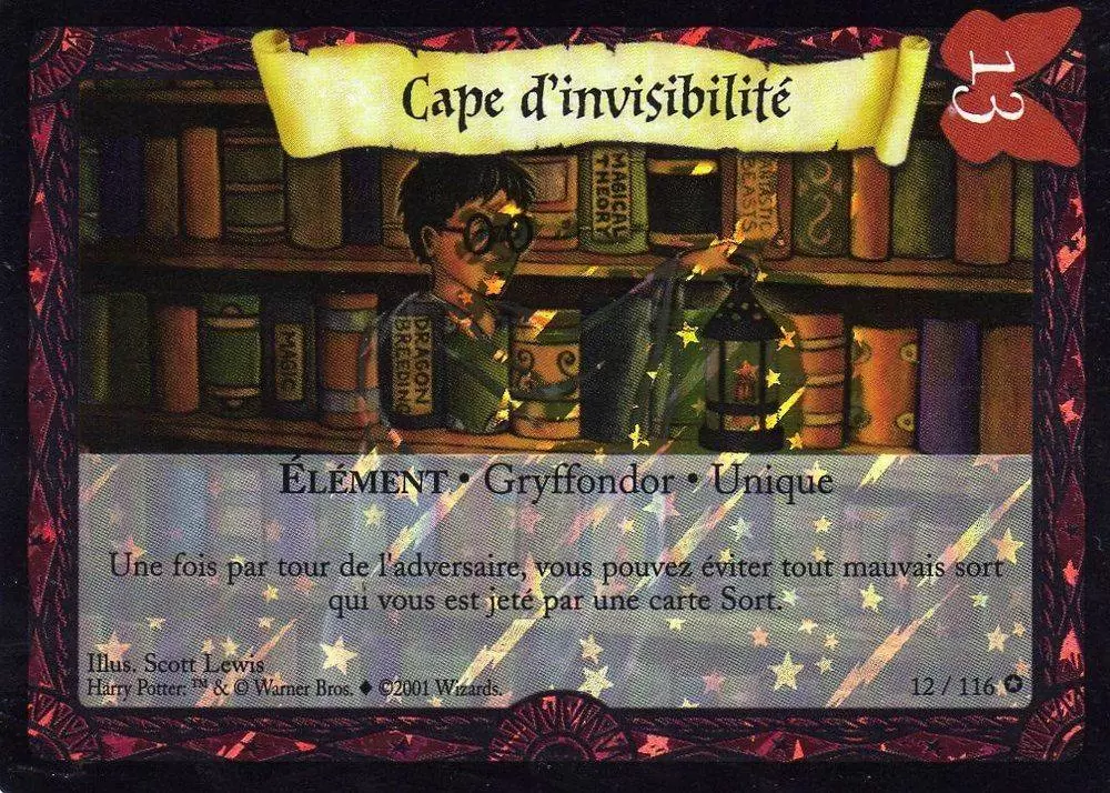 Cape d'invisibilité - carte 012/116 Harry Potter Trading Card Game Base Set