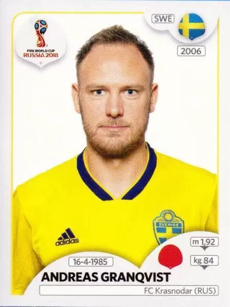 FIFA World Cup Russia 2018 - Andreas Granqvist - Sweden