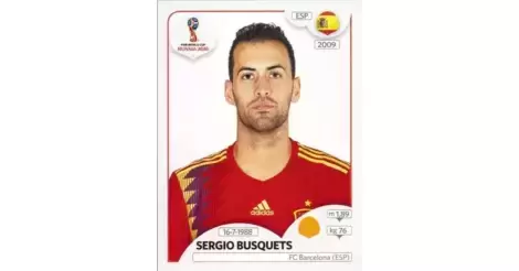 141 Sergio Busquets ESP Spain Bild NEU Panini Sticker Fußball WM 2018 Russia Nr 