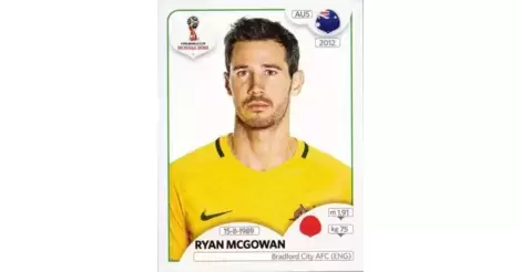 N°168x RYAN McGOWAN # AUSTRALIA STICKER TRANSFERT PANINI WORLD CUP BRAZIL 2014 