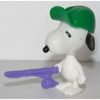 Snoopy avec canne à pêche violette