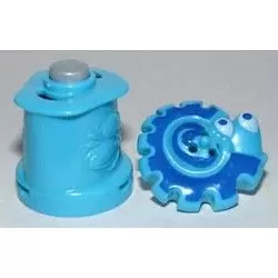 Blue spinning top