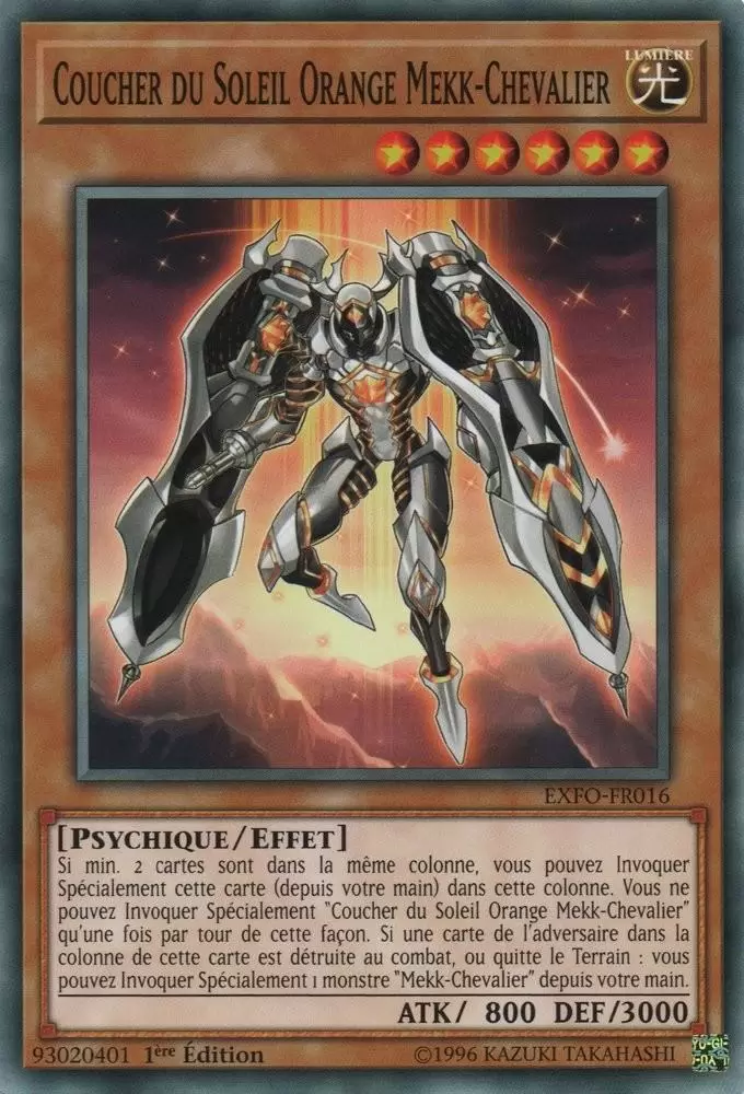 Force Extrême EXFO - Coucher du Soleil Orange Mekk-Chevalier