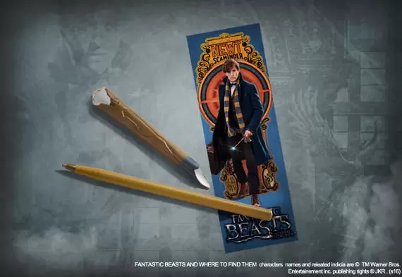The Noble Collection : Fantastic Beasts - Newt Scamander\'s Wand Pen and Bookmark